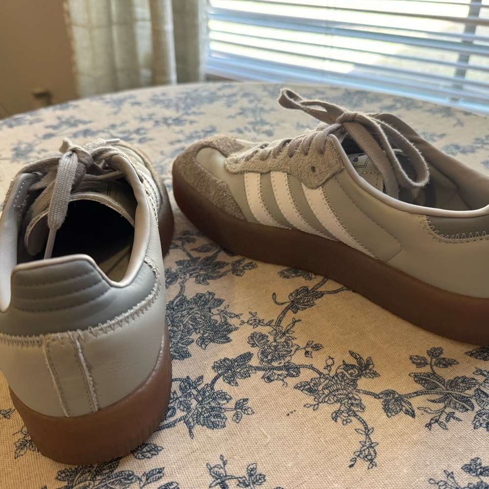 Women’s Adidas Sambas Gray and White Women's Sneakers - Picture 7 of 12